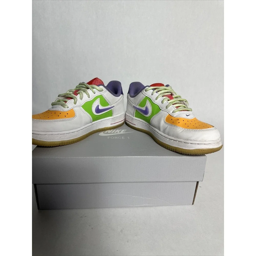 Boy's Nike Air Force 1 LV8 1 (PS) White Space Purple FD1036-100 Size 2Y EUC